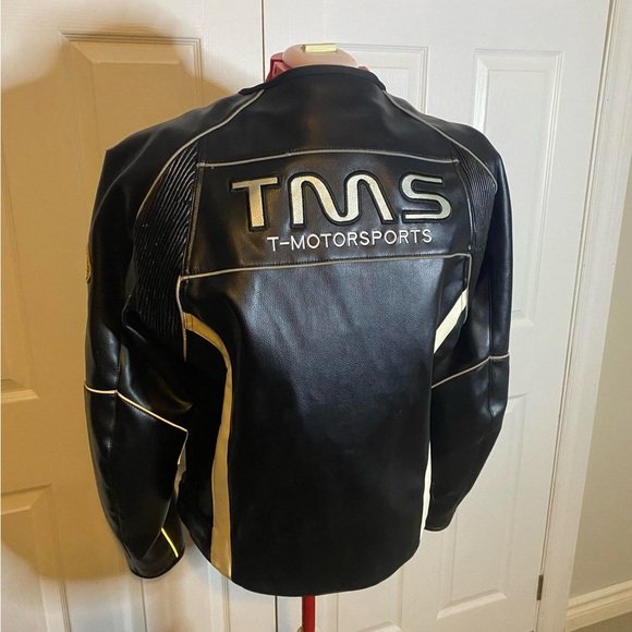 TMS Motorsports zip up Black Motorcyle Jacket Size XL - Picture 2 of 9